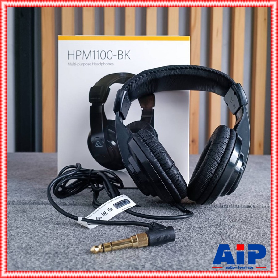 BEHRINGER HPM-1100 หูฟัง สีดำ หูฟังสเตอริโออเนกประสงค์ stereo headphones เบริงเกอร์ HPM 1100 HPM1100 เอไอ-ไพศาล