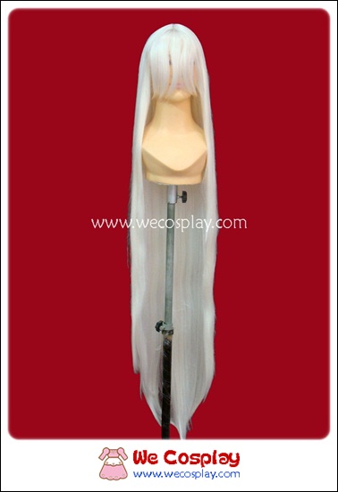 วิกผมคอสเพลย์ สีขาว ยาวตรง มีหน้าม้า White Cosplay Wig