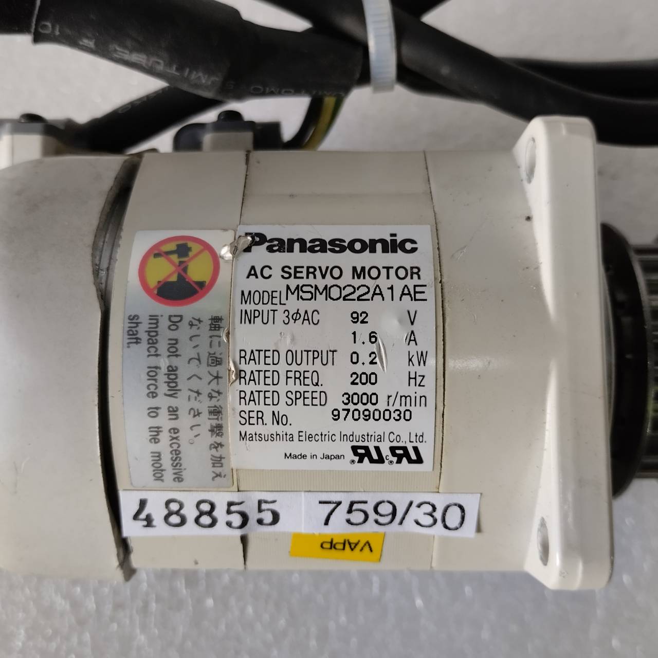 SERVO MOTOR MSM022A1AE "PANASONIC"