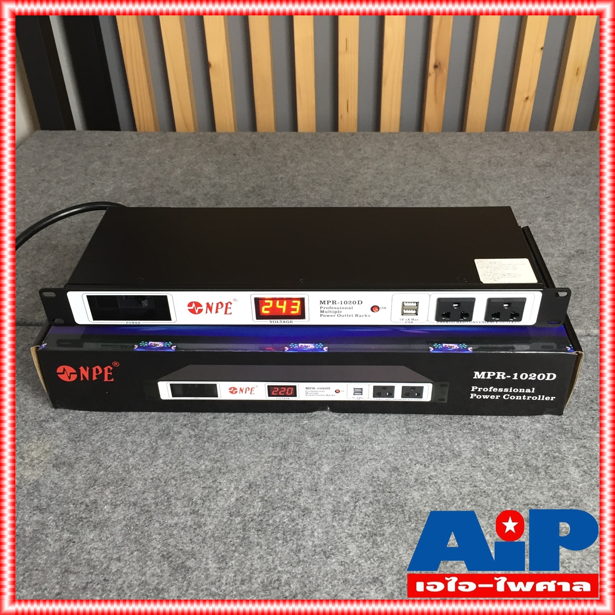 NPE MPR1020D ปลั๊กไฟใส่ตู้RACK มีมิเตอร์โชว์โวลท์ MPR-1020D มีช่องจ่ายไฟUSB MPR 1020 D MPR1020เอไอ-ไพศาล