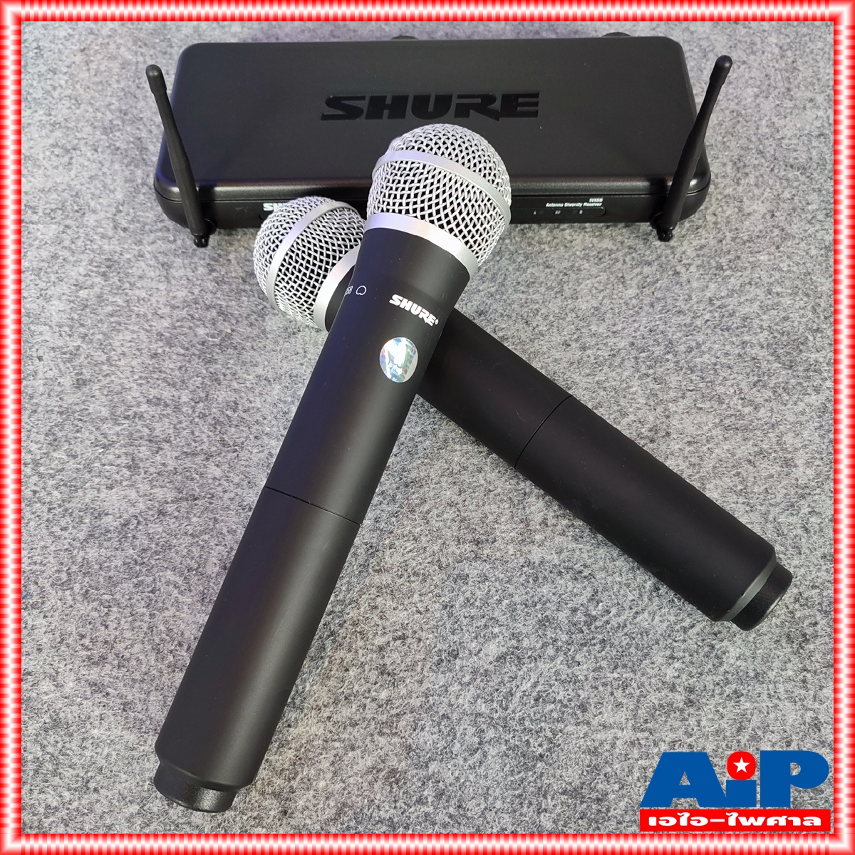 SHURE SVX288TH/PG58-Q12 ไมค์ลอยคู่ ไมโครโฟนไร้สายแบบมือถือคู่ย่าน UHF คลื่นความถี่ 748-758 MHz SVX 288 A / PG 58 Q 12 SVX288A/PG58Q12 เอไอ-ไพศาล +++