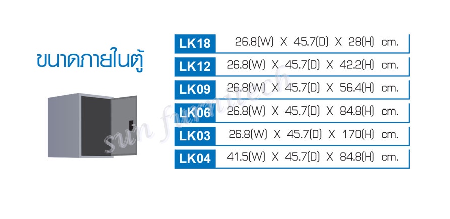 ตู้ล็อกเกอร์, ตู้ล็อกเกอร์ 3 ประตู, ตู้ล็อกเกอร์ 3 ช่อง ยี่ห้อ Elegant รุ่น LK 03
