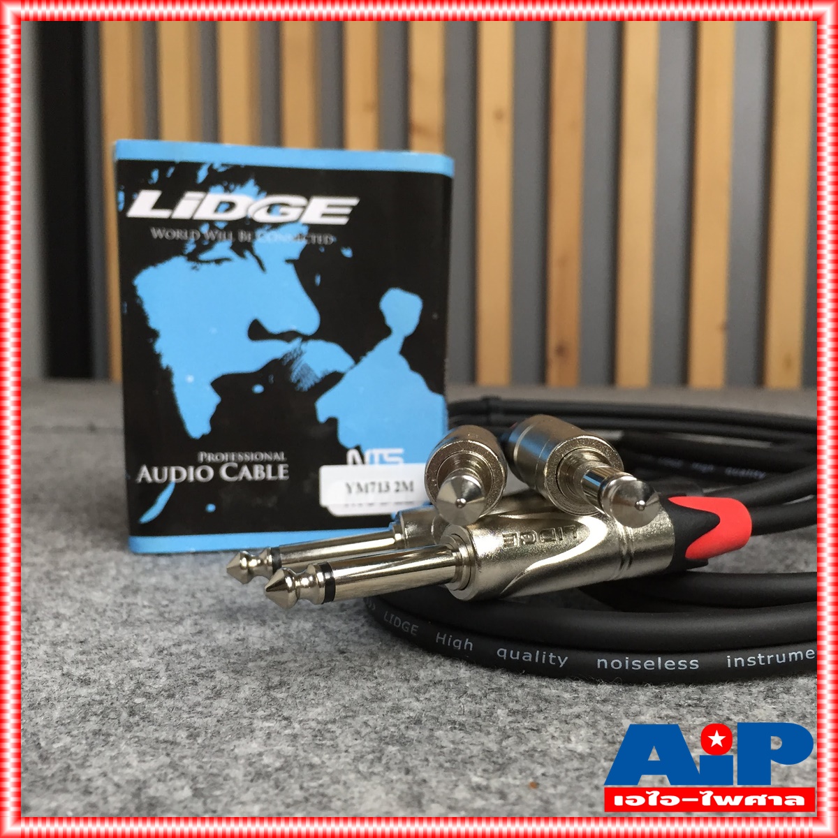 สายคู่ข้างละ2หัว 2เมตร LIDGE YM-713 สาย MIC - MIC x2 สายดำ YM 713 YM713 สายสัญญาณเสียง PHONE ออก PHONE ข้างละ2หัว สายสัญญาณ