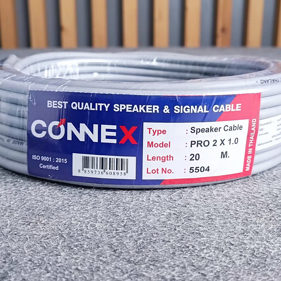 ขด20เมตร CONNEXสายลำโพง PRO2x1.0 สีเทา ทองแดงแท้ขนาด1mm สายลำโพงกลางแจ้ง สายลำโพง2คอร์ เอไอ-ไพศาล