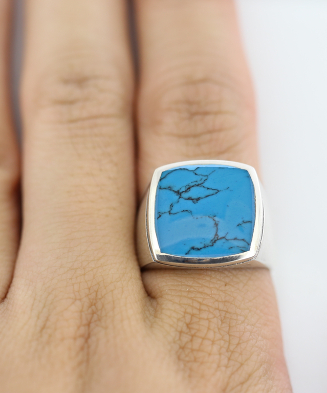 แหวนเงินแท้ฝังเทอร์คอยซ์ (Silver ring with Turquoise)