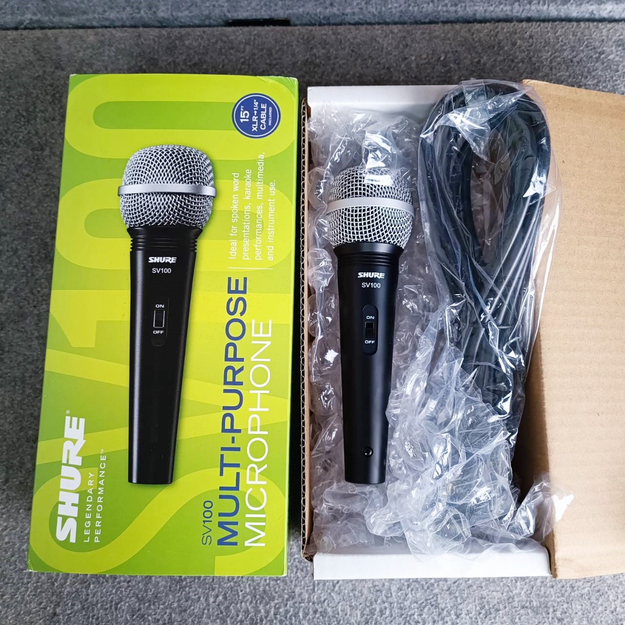 สินค้าใหม่ กล่องนอกไม่สวย SHURE SV-100X ไมค์โครโฟนพร้อมสาย4.5เมตร sv-100 SV 100 X ไมค์โครโฟน แบบสาย แท้มหาจักร ไมค์ร้องเพลง ชัวร์ ไมค์สาย ไมค์โครโฟนสาย เอไอ-ไพศาล