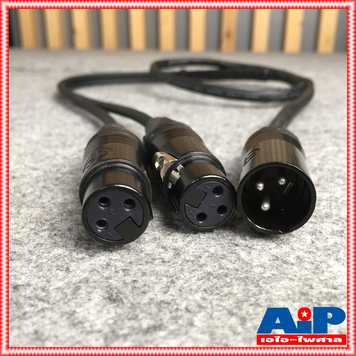 1เมตร LIDGE YM-398E สาย CANNON ตัวผู้ออก CANNON เมีย x2 Y สายสัญญาณ สัญญาณ เสียง สายแจ็ค YM398 YM-398 YM 398 E เอไอ-ไพศาล