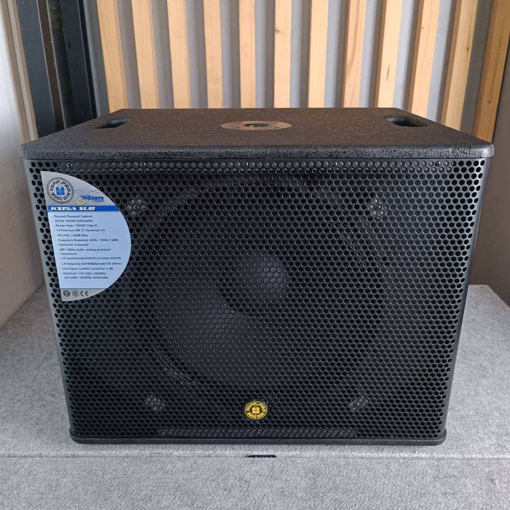 TOPPPRO KS-15A SUB ตู้ลำโพง15นิ้วSUB+AMP (ใบละ) ลำโพงซับวูฟเฟอร์ 15 นิ้ว พร้อมแอมป์ขยายในตัว KS15A SUB KS 15A SUB เอไอ-ไพศาล