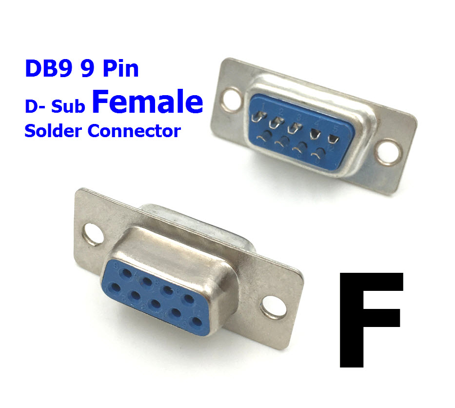 Female D-sub connector 9 pin RS232 Serial Port Connector DB9 Female solder wire type