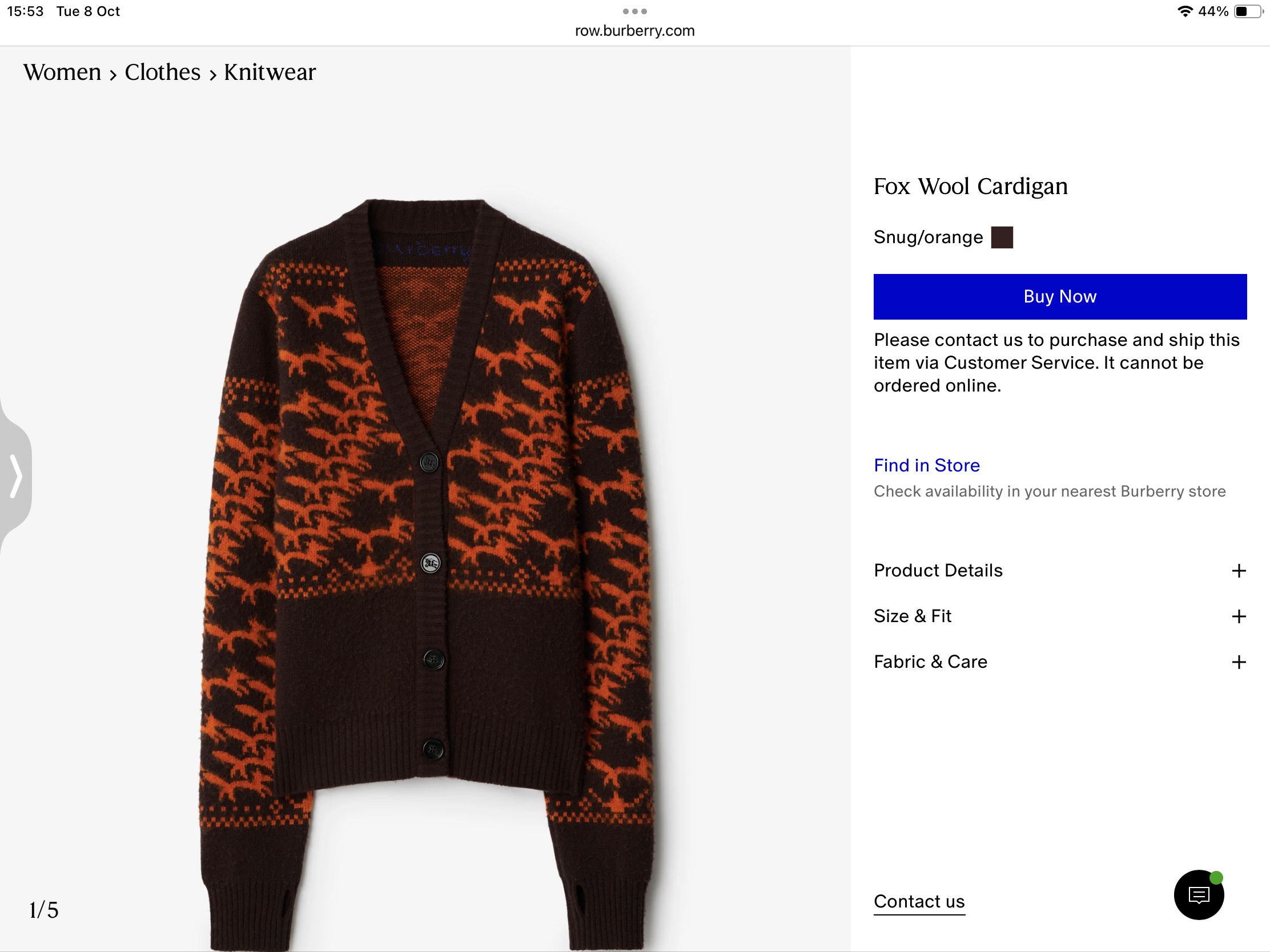 **mix** เสื้อ Burberry Cropped Fox Wool Sweater สินค้าใหม่ ของแท้