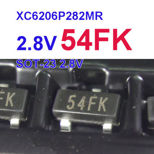 XC6206P282MR 2.8V 54FK SOT-23 Positive voltage regulator