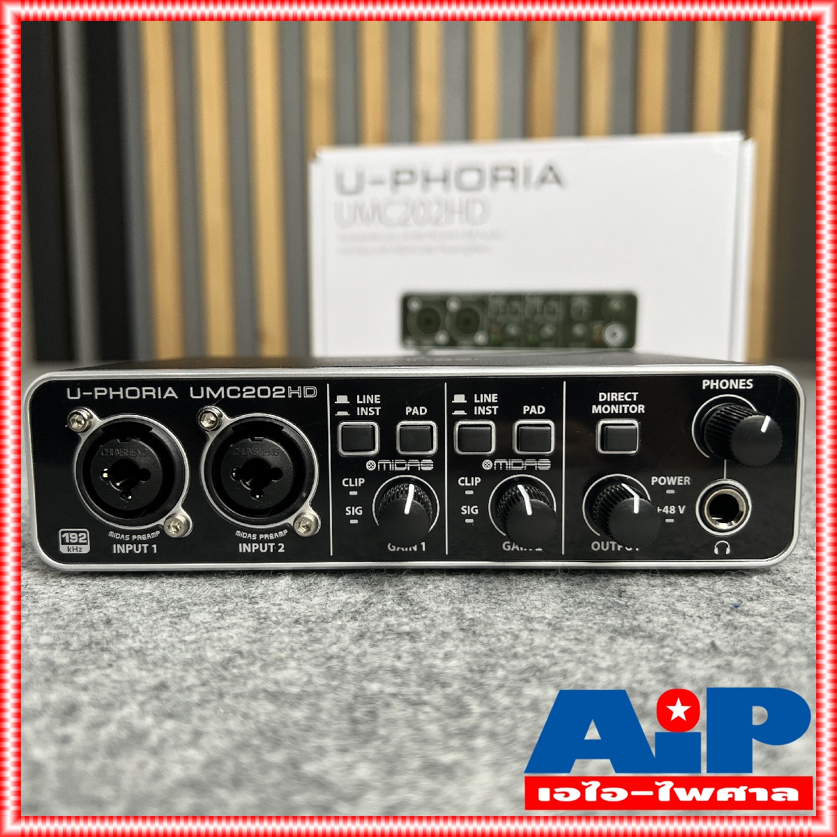 BEHRINGER UMC202HD BEHRINGER U-PHORIA UMC 202HD (USB ออดิโอ อินเตอร์เฟส ขนาด 2 แชนแนล ความละเอียด 24-bit/192kHz พร้อมปรีไมค์ระดับโลกจาก MIDAS) UMC 202 HD +++
