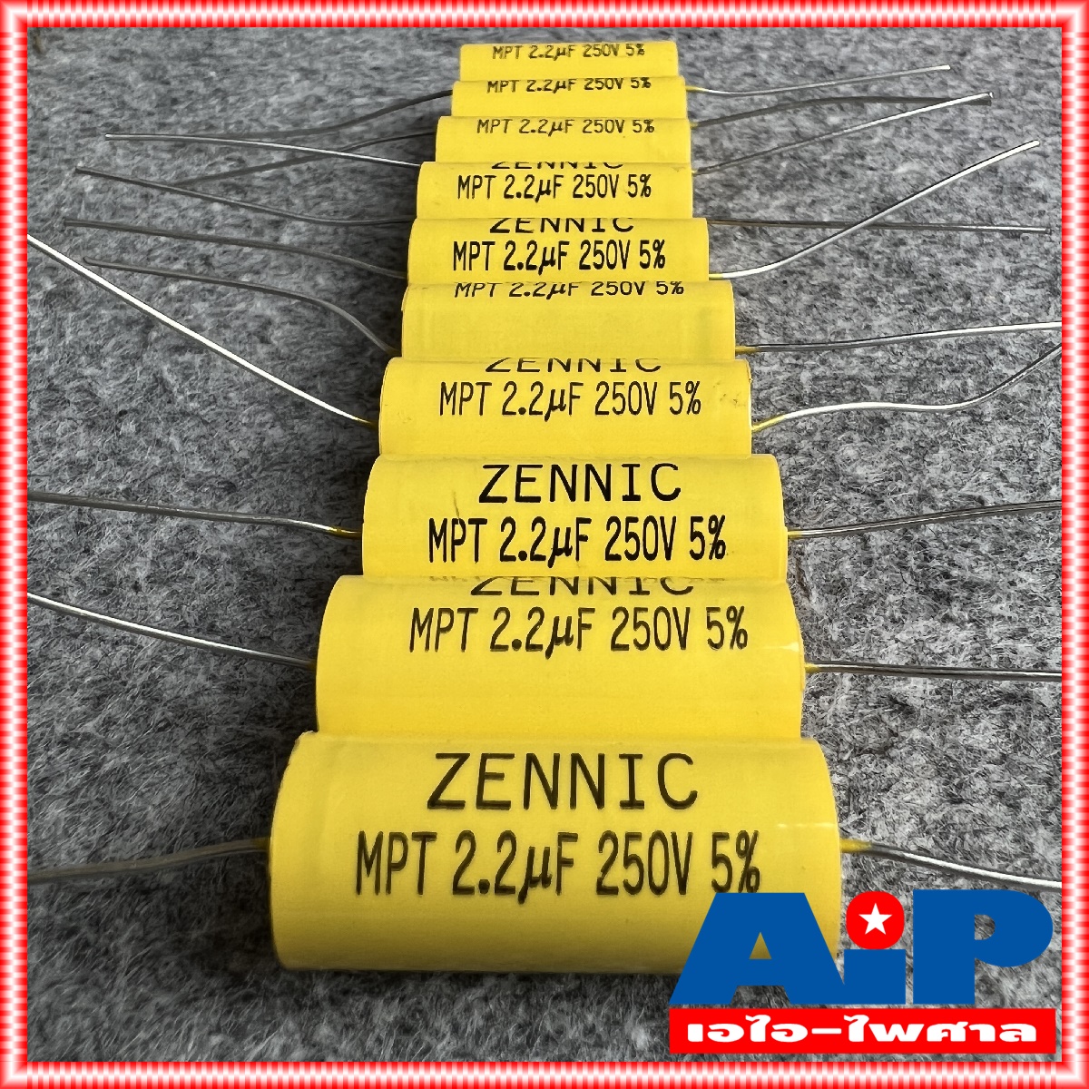 10ตัว ZENNIC C2.2/250V MPT สีเหลือง Cเสียงแหลม คาปาซิเตอร์ คอนเดนเซอร์ ซีเสียงแหลม ซ๊2.2/250โวลต์ ซีตัดเสียงแหลม เอไอ-ไพศาล