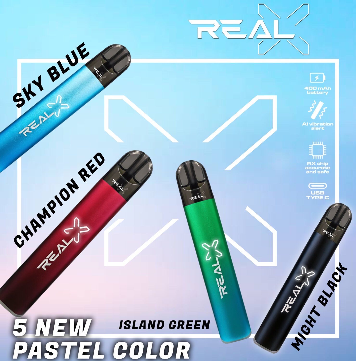 📌โปรโมชั่น Real X Pod Infinity Device Boxset 400mAh เครื่องพร้อมหัวน้ำยา 15