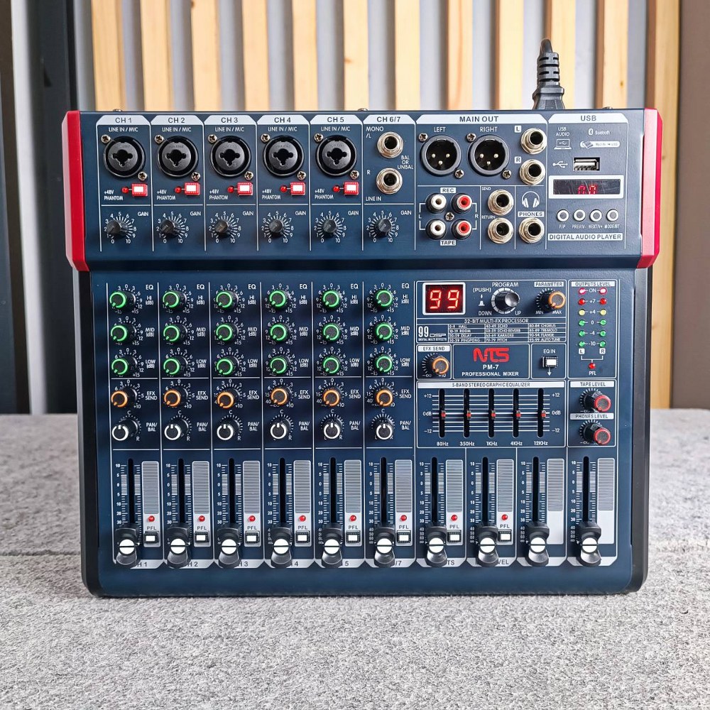NTS PM-7 POWER MIXER Bluetooth และ USB Recording เพาเวอร์มิกเซอร์ 7 แชนแนล PM 7 PM7 เอไอ-ไพศาล