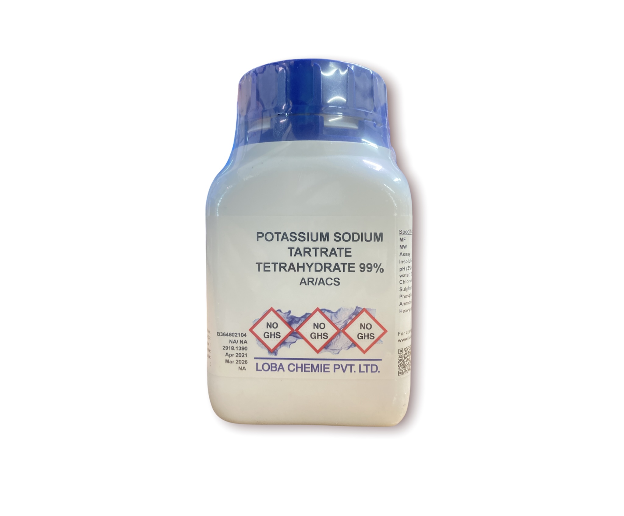 Potassium Sodium Tartrate 99% AR, 500 g -Loba