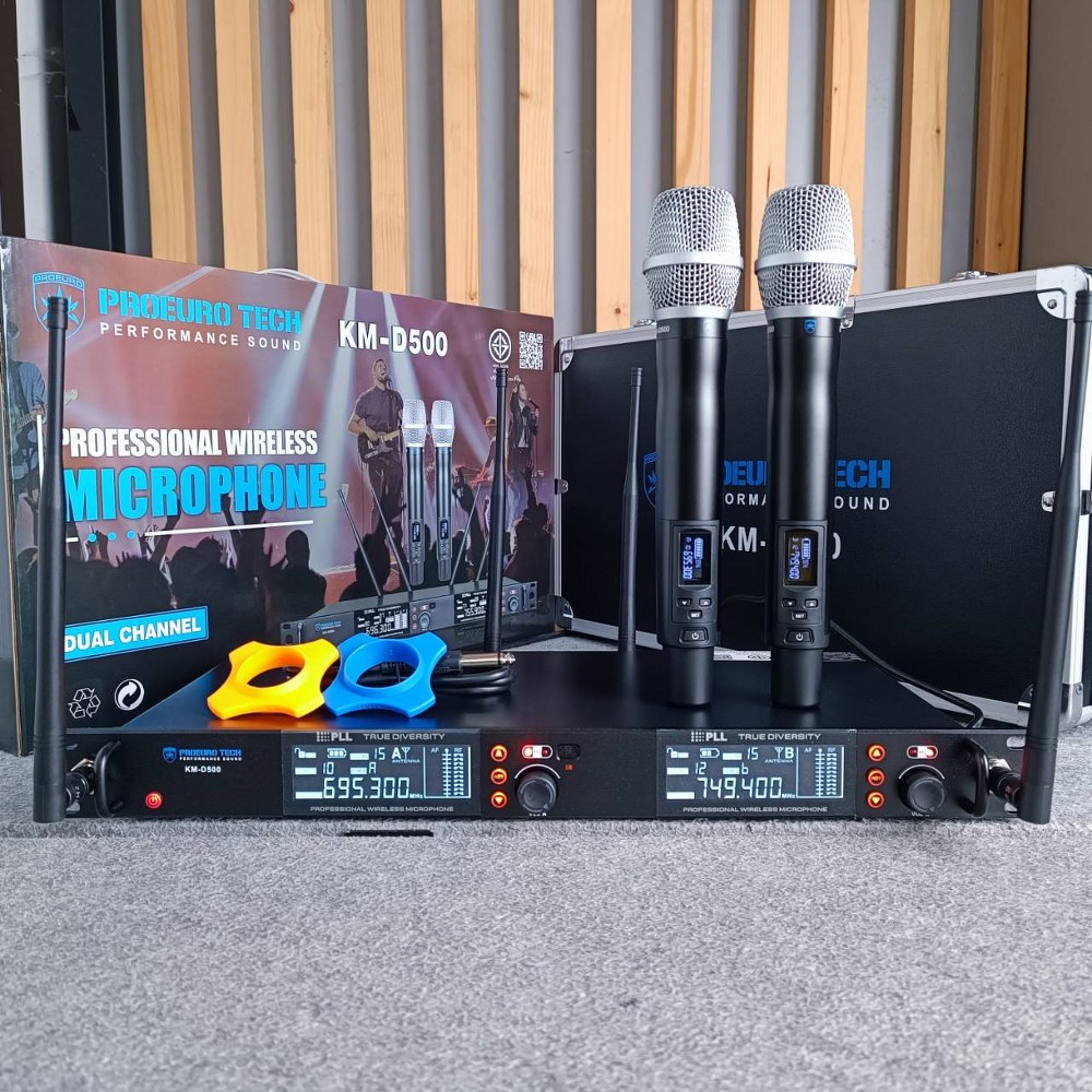 PROEUROTECH KM-D500 ไมค์ลอย UHF 4เสา ไมโครโฟน Wireless UHF ไมโครโฟนไร้สาย ไมค์ลอยคู่มือถือ โปรยูโรเทค KM D500 KMD500 เอไอ-ไพศาล