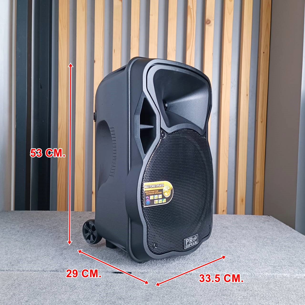 PROPLUS XA-12 ลำโพงล้อลาก+ไมค์ลอย2ตัว แบตเตอรี่ในตัว ชาร์จไฟได้ ลำโพง ตู้ลำโพงพลาสติก 12" + แอมป์ PRO PLUS XA 12 XA12 เอไอ-ไพศาล