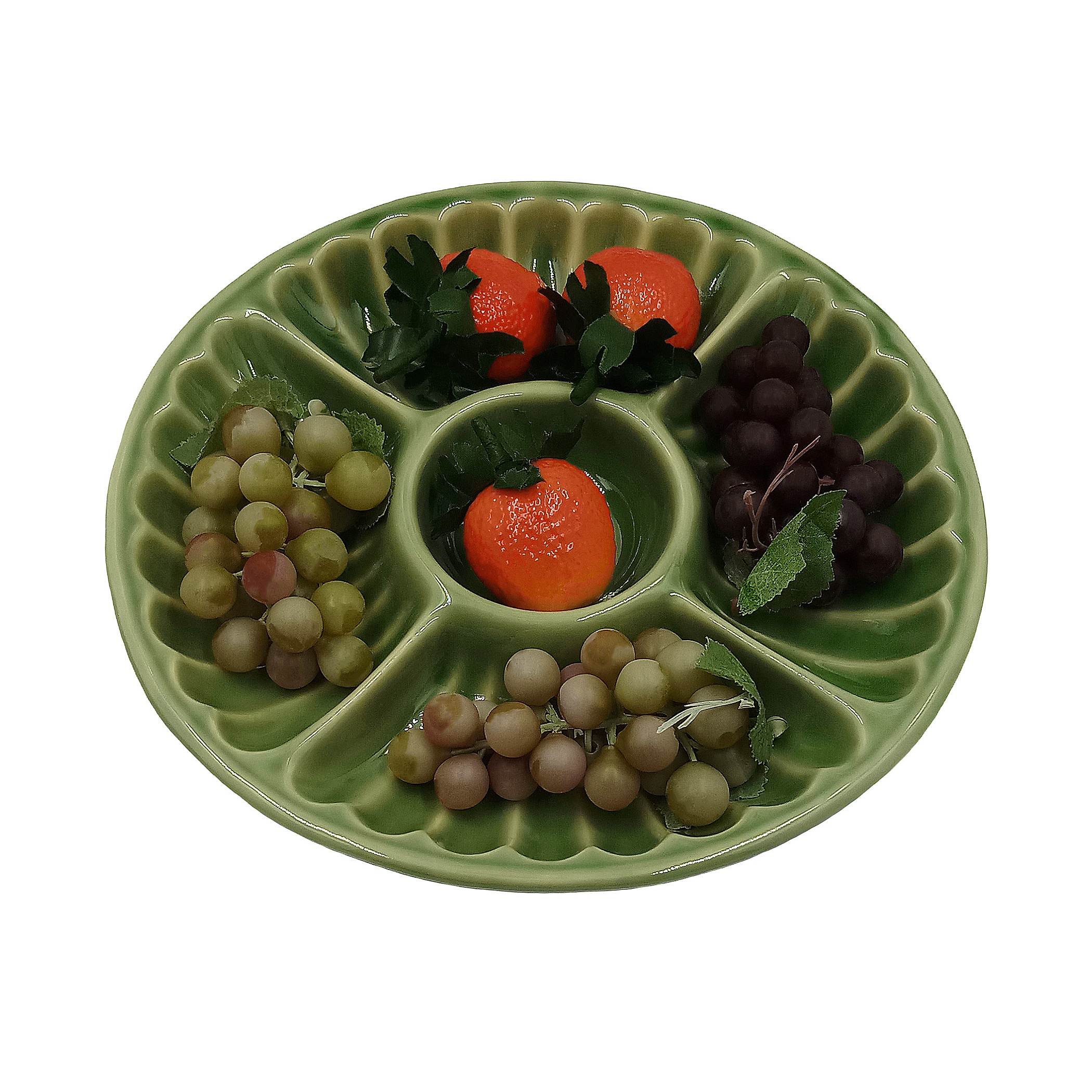 CDC-A002 จานออเดิร์ฟเซรามิคสีเขียว จานชามเซรามิคเข้าไมโครเวฟได้ ทนความร้อนสูง ใส่อาหารปลอดภัย