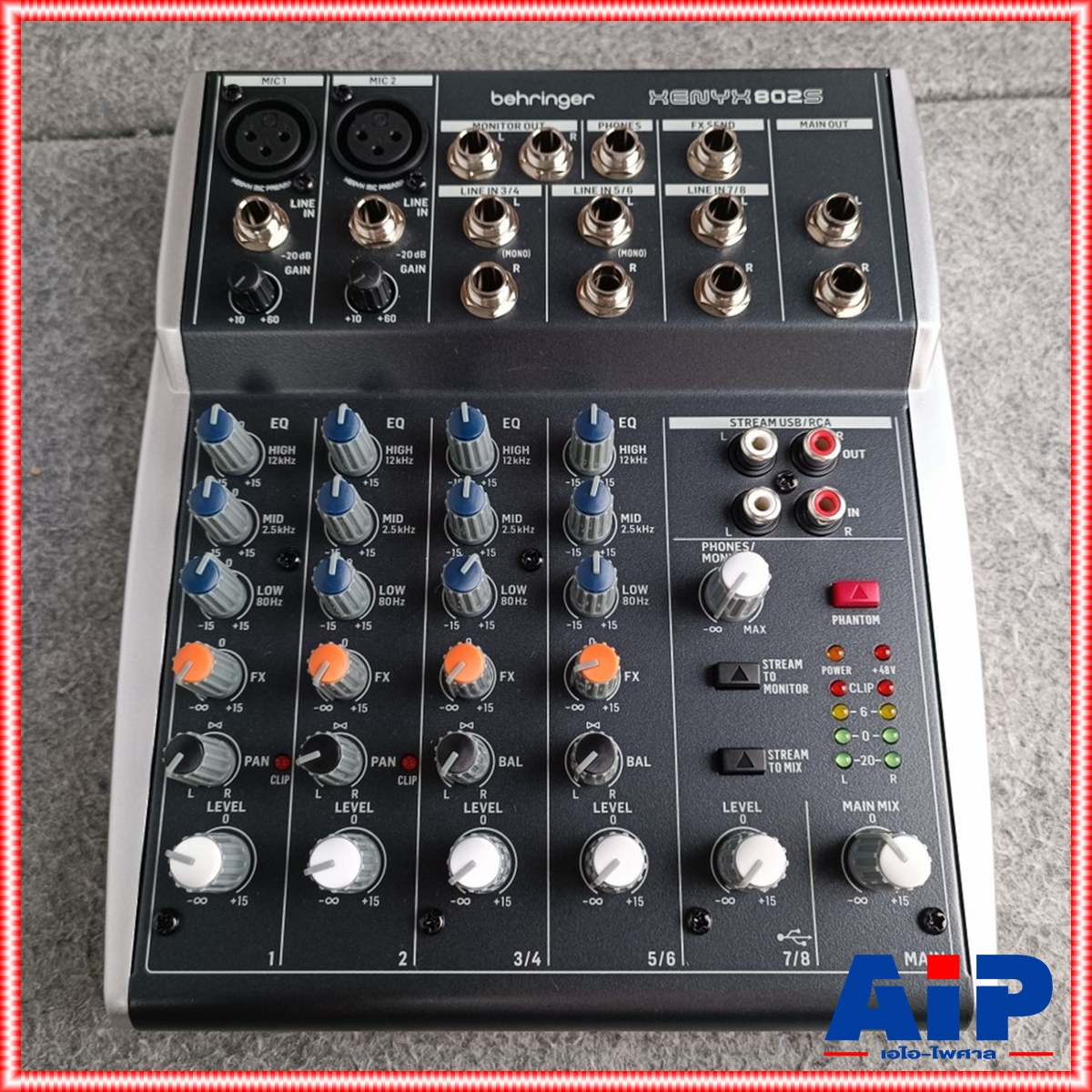 BEHRINGER XENYX-802S mixer มิกเซอร์ขนาดเล็กสำหรับไลฟ์และสตรีมมิ่ง มิกเซอร์อนาล็อก 8 อินพุตพร้อมอินเตอร์เฟส USB สตรีมมิ่ง +++ เอไอ-ไพศาล