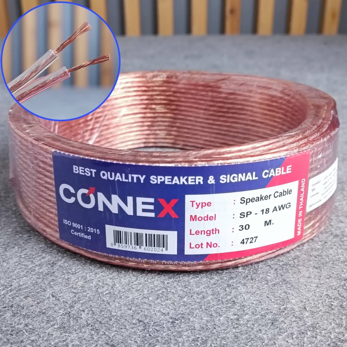 ขด30เมตร CONNEX SP-18AWG 2x1 mm สายลำโพงใส สายลำโพง 18awg สายต่อลำโพง เอไอ-ไพศาล