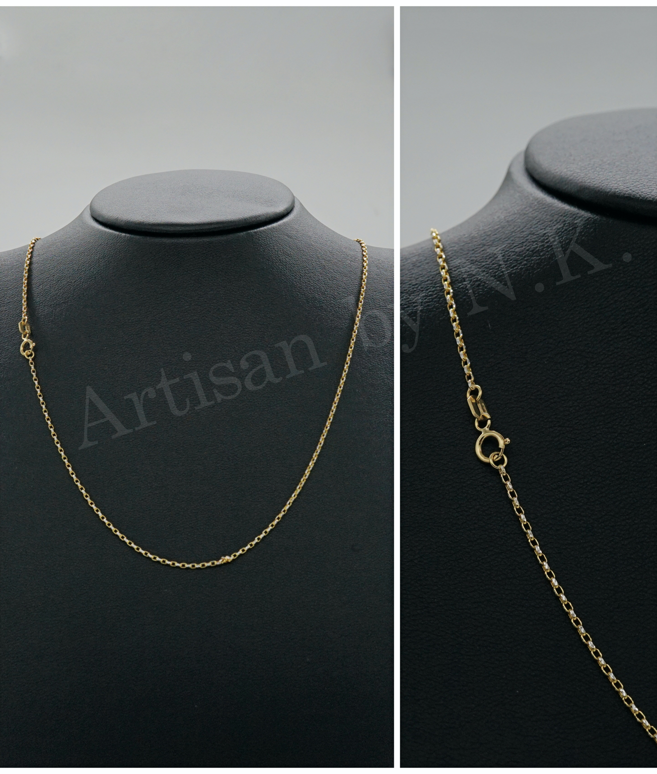 สร้อยอิตาลี่: สร้อยคอทองคำ18K 2 กษัตริย์นำเข้าจากอิตาลี่ (18K Gold and White Gold Necklace)