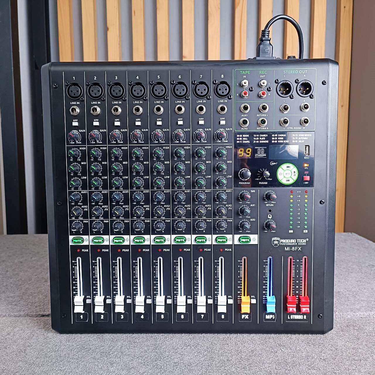PROEUROTECH MI-8FX MIXER มิกซ์ โปรยูโรเทค มิกเซอร์ มีเอฟเฟค MI 8FX รองรับ USB และ บูลทูธ MI8FX เอไอ-ไพศาล