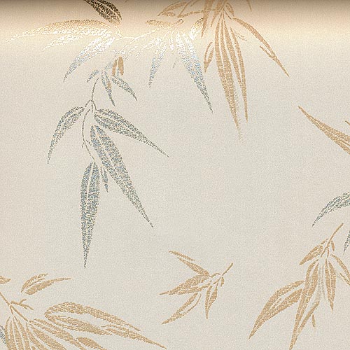 กระดาษห่อของขวัญ พิมพ์ลายทอง สีครีม ลายใบไผ่