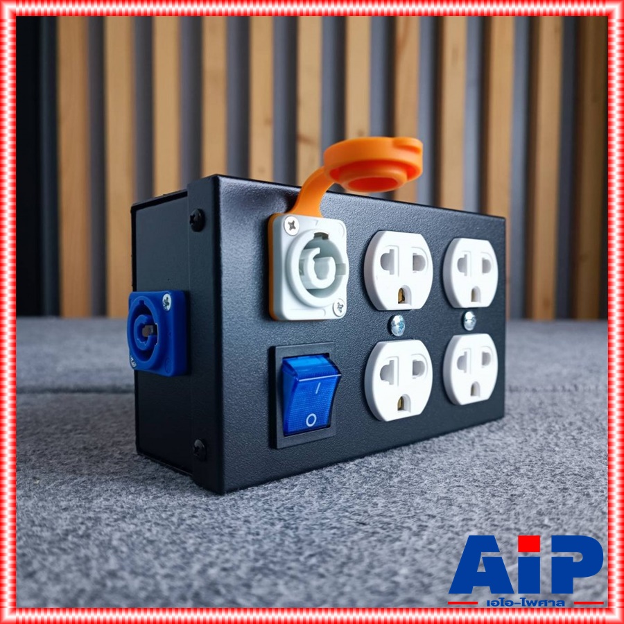 4สีให้เลือก TECHCRON BOX-4 POWER CON ปลั๊กเขียว สวิทซ์เขียว/ปลั๊กดำ สวิทซ์น้ำเงิน/ปลั๊กขาว สวิทซ์น้ำเงิน/ปลั๊กส้ม สวิทซ์ส้ม เพาเวอร์คอน กล่องปลั๊กไฟ ปลั๊กพ่วง 4 ช่อง แถมฟรี ปลั๊กเพาเวอร์คอน BOX 4 BOX4 เอไอ-ไพศาล