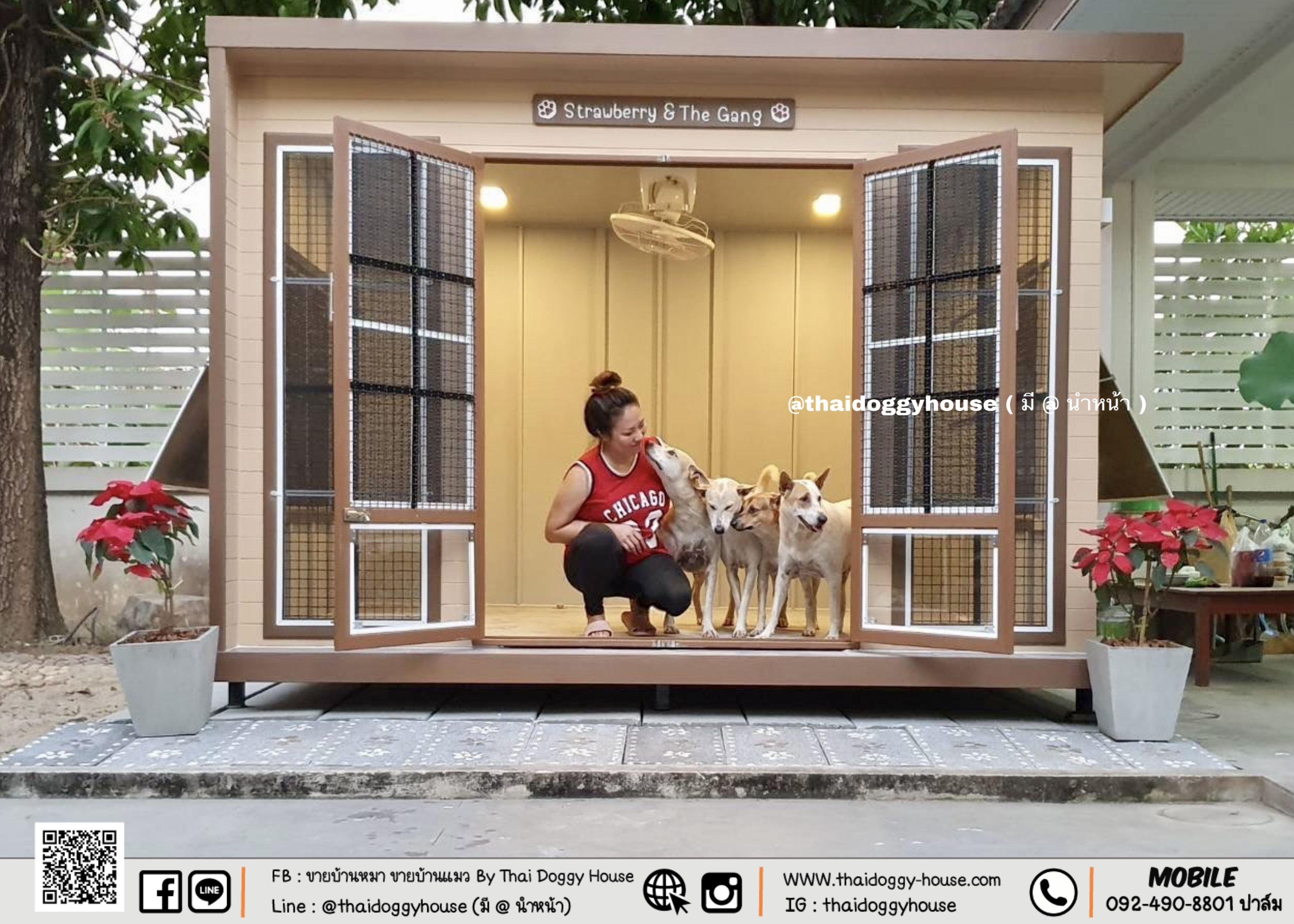 บ้านหมา บ้านแมว Box Style " ภายในกว้าง หลังใหญ่มาก ไม่อึดอัด พร้อมตะแกรงเหล็กดัด แถมมุ้งลวดให้ด้วยน้า น้องๆนอนสบายแน่นอน 🥰