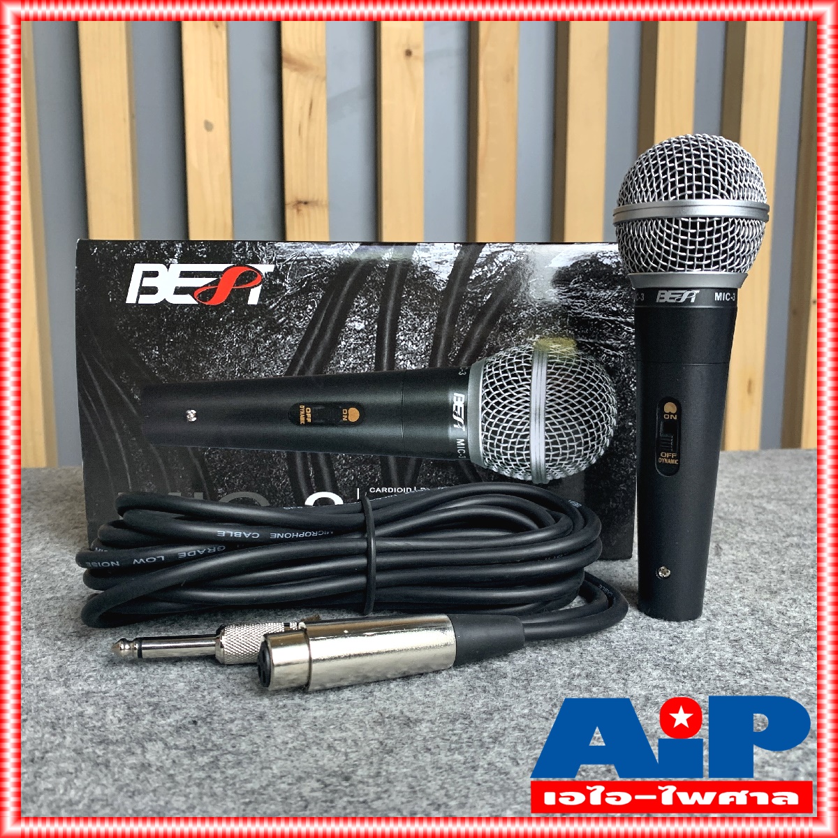 ลดล้างสต็อค ไมค์สาย Best MIC-3 ไมค์ พร้อมสาย 4.5เมตร MIC 3 ร้องเพลง คาราโอเกะ MIC3 ไมโครโฟน dynamic เอไอ-ไพศาล