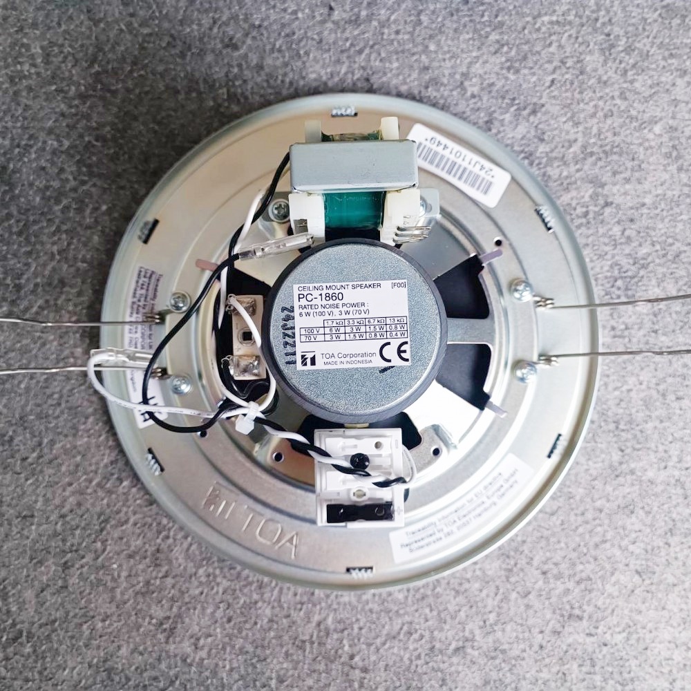 TOA PC-1860 ลำโพงฝั่งฝ้า ขนาด 5 นิ้ว 6 วัตต์ รองรับการต่อแบบ Volt line ลำโพงติดเพดาน โตอะ PC 1860 PC1860 เอไอ-ไพศาล