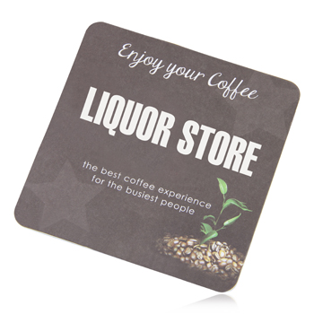 แผ่นรองแก้ว กระดาษรองแก้ว ซับน้ำ แบบพิมพ์ลายได้ รูปสี่เหลี่ยม Snazzy Square Absorbent Paper Coaster