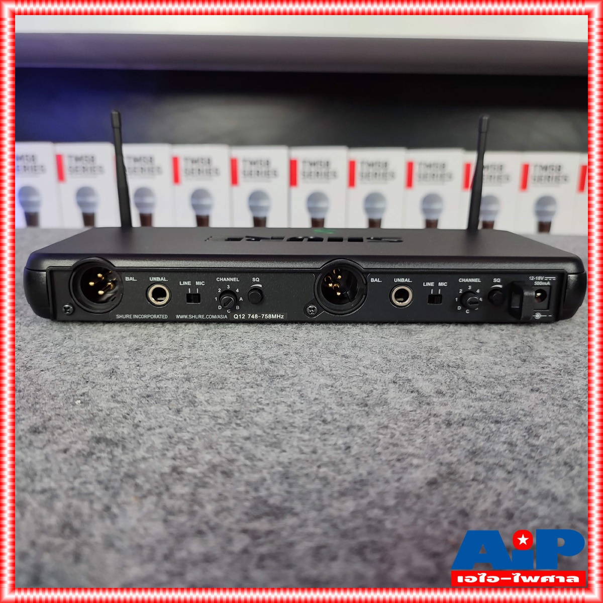 SHURE SVX288TH/PG58-Q12 ไมค์ลอยคู่ ไมโครโฟนไร้สายแบบมือถือคู่ย่าน UHF คลื่นความถี่ 748-758 MHz SVX 288 A / PG 58 Q 12 SVX288A/PG58Q12 เอไอ-ไพศาล +++