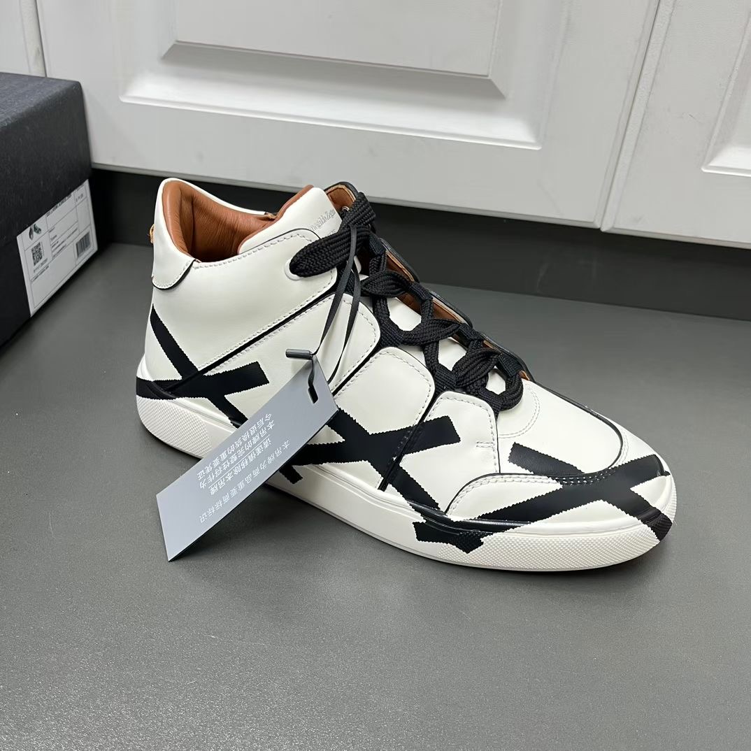 **do**รองเท้าผู้ชาย Zegna Leather Tiziano Sneakers บู้ทสั้น มี 2 สี สินค้าใหม่ ของแท้