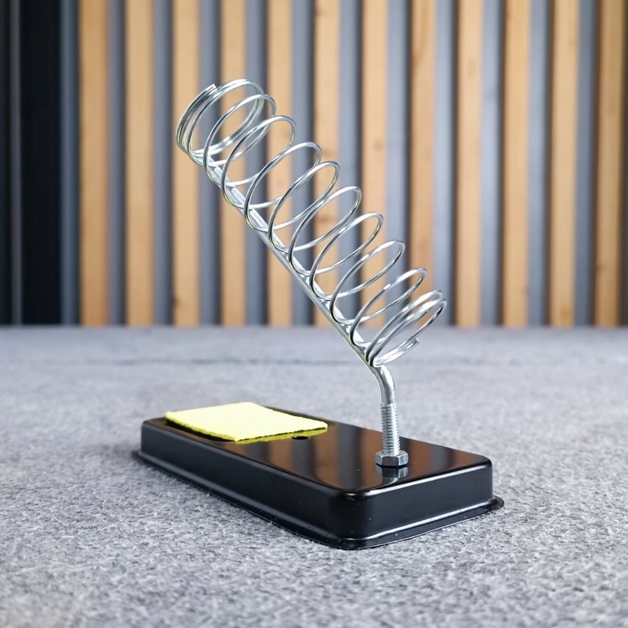 ที่วางหัวแร้งสปริง NO.2 ฐานเหลี่ยม ไว้ใช้วางหัวแร้งบัดกรี Stand for Soldering Iron ที่วางฐานเหลี่ยม พร้อม ฟองน้ำ เอไอ-ไพศาล