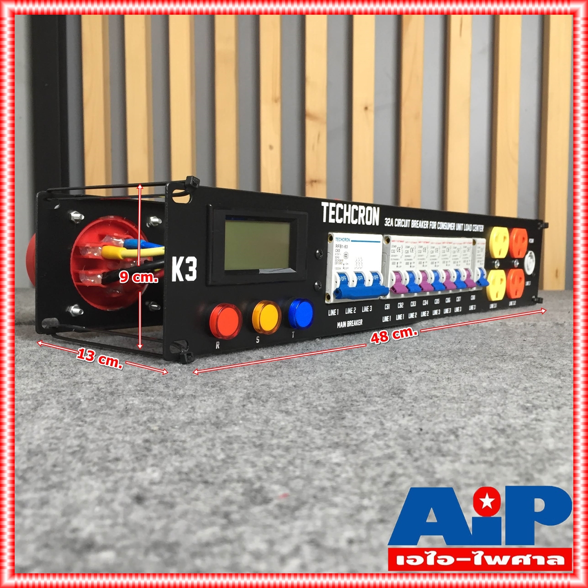 ขนาด 2U TECHCRON K3 / B9 จอ M2 ชุดโหลดไฟ 3 เฟส ปลั๊กโหลด3เฟส พร้อมเพาเวอร์ปลั๊กIN K3B9 K-3/B-9 K3 B9 เอไอ-ไพศาล