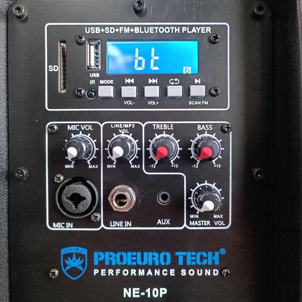 PROEUROTECH NE-10P active speaker ตู้ลำโพง มีแอมป์ในตัว 10 นิ้ว โปรยูโรเทค ตู้ลำโพง ตู้ลำโพงบลูทูธ NE 10P NE10P เอไอ-ไพศาล