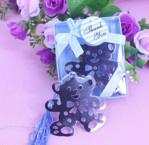 ที่คั่นหนังสือ สีเงิน ของชำร่วย ของแจก ของขวัญ เก๋ ๆ ใช้งานได้จริง book mark ลาย หมีน้อย ห้อยพู่ เก๋ ๆ ของชำร่วยแต่งงาน ราคาถูก 113762
