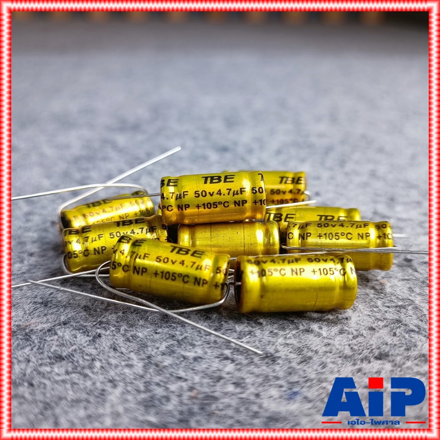 (10ตัว) 4.7uF 50V C ลำโพง สีทอง คาปาลำโพงเสียงแหลม 4.7 / 50 V ตัวป้องกันลำโพงเสียงแหลม คอนเดนเซอร์ คาปาซิเตอร์ลำโพง CAPACITOR