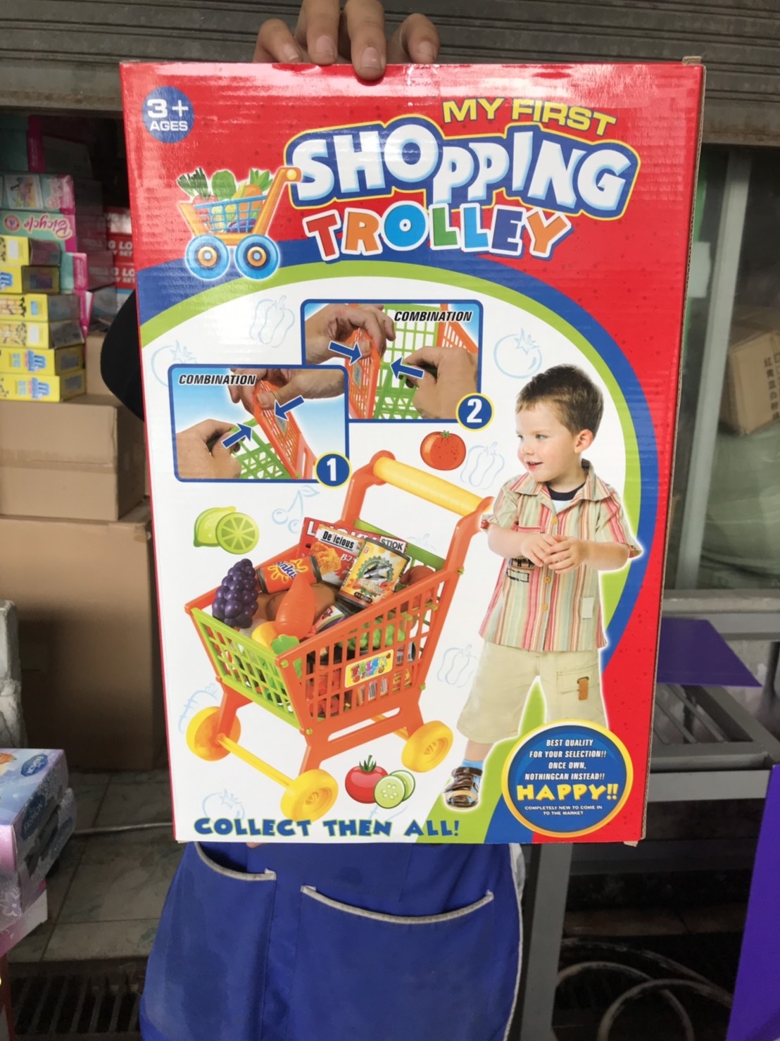 H226-01 ของเล่นเด็กรถเข็นซุปเปอร์พร้อมผักผลไม้ รถเข็นอาหาร ปลีกชิ้นละ