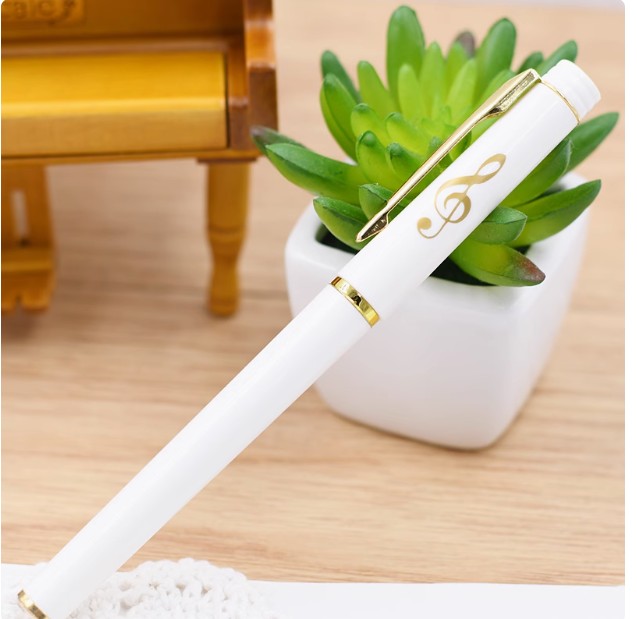 ของขวัญ ของชำร่วยงานแต่งงาน ตัวโน้ต กุญแจซอล ปากกาเจล ลายตัวโน้ตสีทอง สวยหรู พรีเมี่ยม 416453