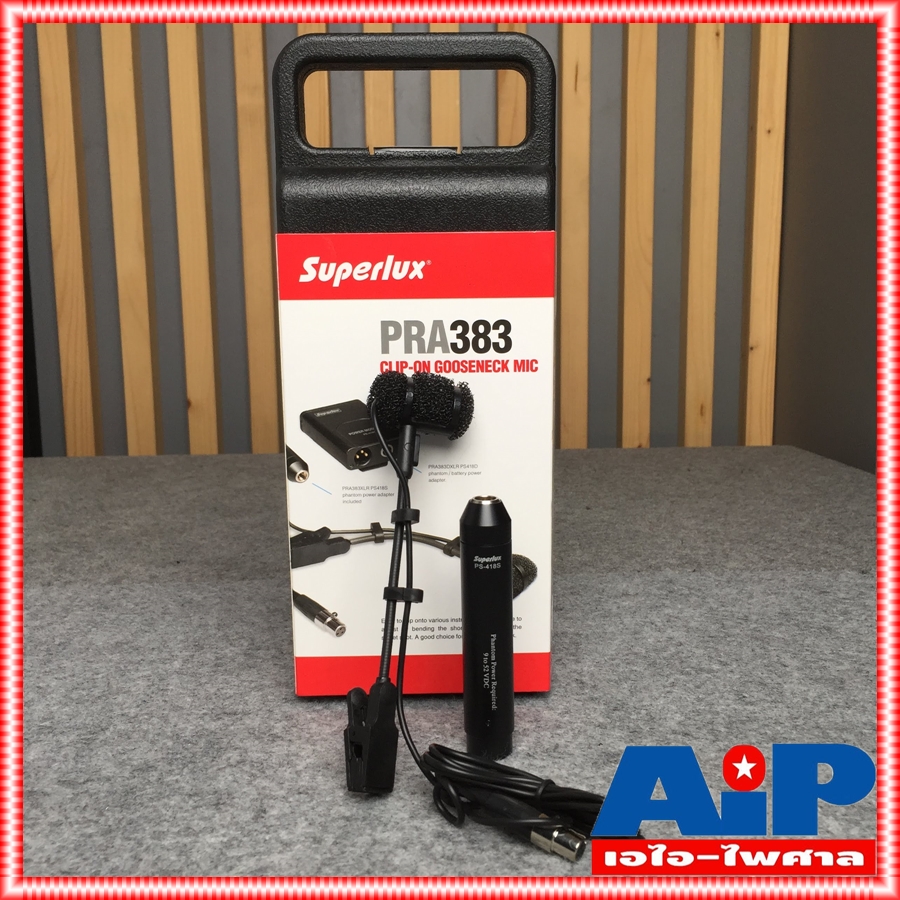 ไมโครโฟน Superlux PRA-383 XLR ไมค์โคโฟน ไมค์จ่อเครื่องดนตรี ไมค์เครื่องเป่า Clip-On Microphone With Gooseneck ไมค์สาย