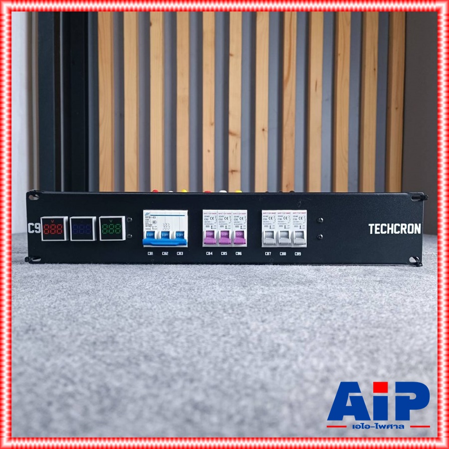 TECHCRON C9 / B9 ชุดโหลดไฟ 3เฟส ปลั๊กเต้าคู่ ชุดโหลดแบบ 3 เฟส ขนาด 2 U C9 B9 C9-B9 ปลั๊กโหลด3เฟส พร้อมเพาเวอร์ปลั๊ก เอไอ-ไพศาล