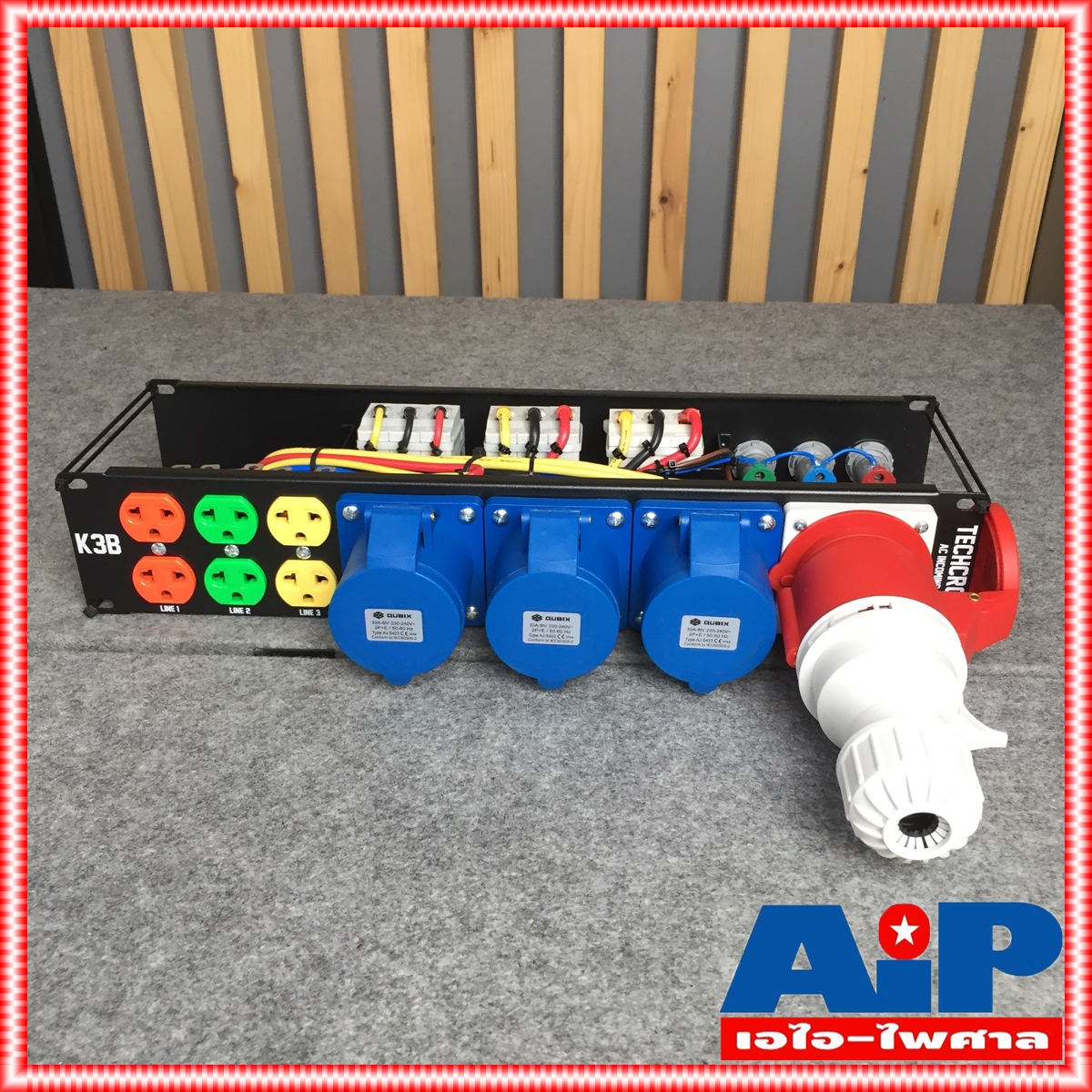 TECHCRON C9 / K3B ชุดโหลดไฟ 3 เฟส ขนาด 2U ปลั๊กโหลด3เฟส พร้อมเพาเวอร์ปลั๊กIN C9K3B C9 K3B C-9/K-3B เอไอ-ไพศาล