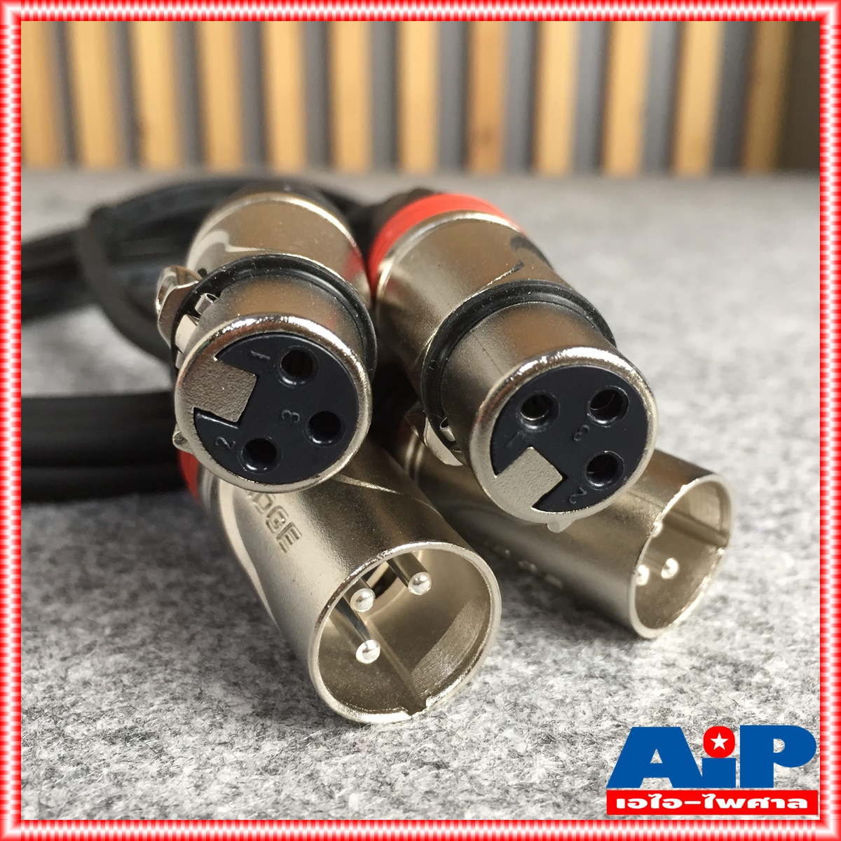 สายคู่ข้างละ2หัว 2เมตร LIDGE YM-710 สาย CANNON ผู้ - CANNON เมีย x2 สายดำ YM 710 YM710 สายสัญญาณเสียง XLR ผู้ ออก XLR เมีย ข้างละ2หัว สายสัญญาณ