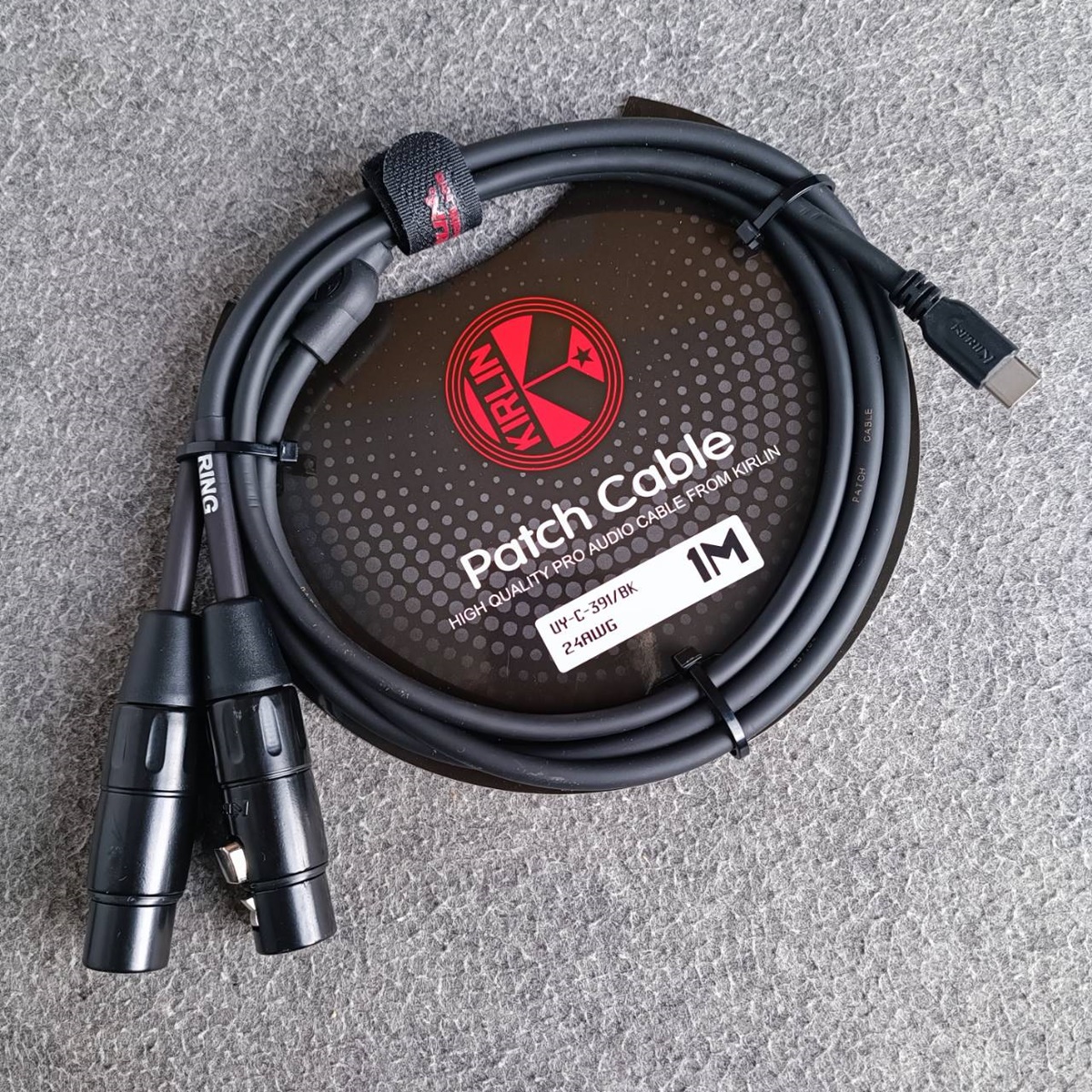 1เมตร KIRLIN UY-C-391 BK สาย USB type C ออก XLR เมีย x2 สายสัญญาณเสียง type C - J.XLRx2 เอไอ-ไพศาล