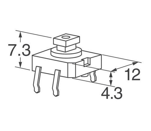 Push Button B3F-4055 12x12x7.3mm สวิตช์ กดติด-ปล่อยดับ