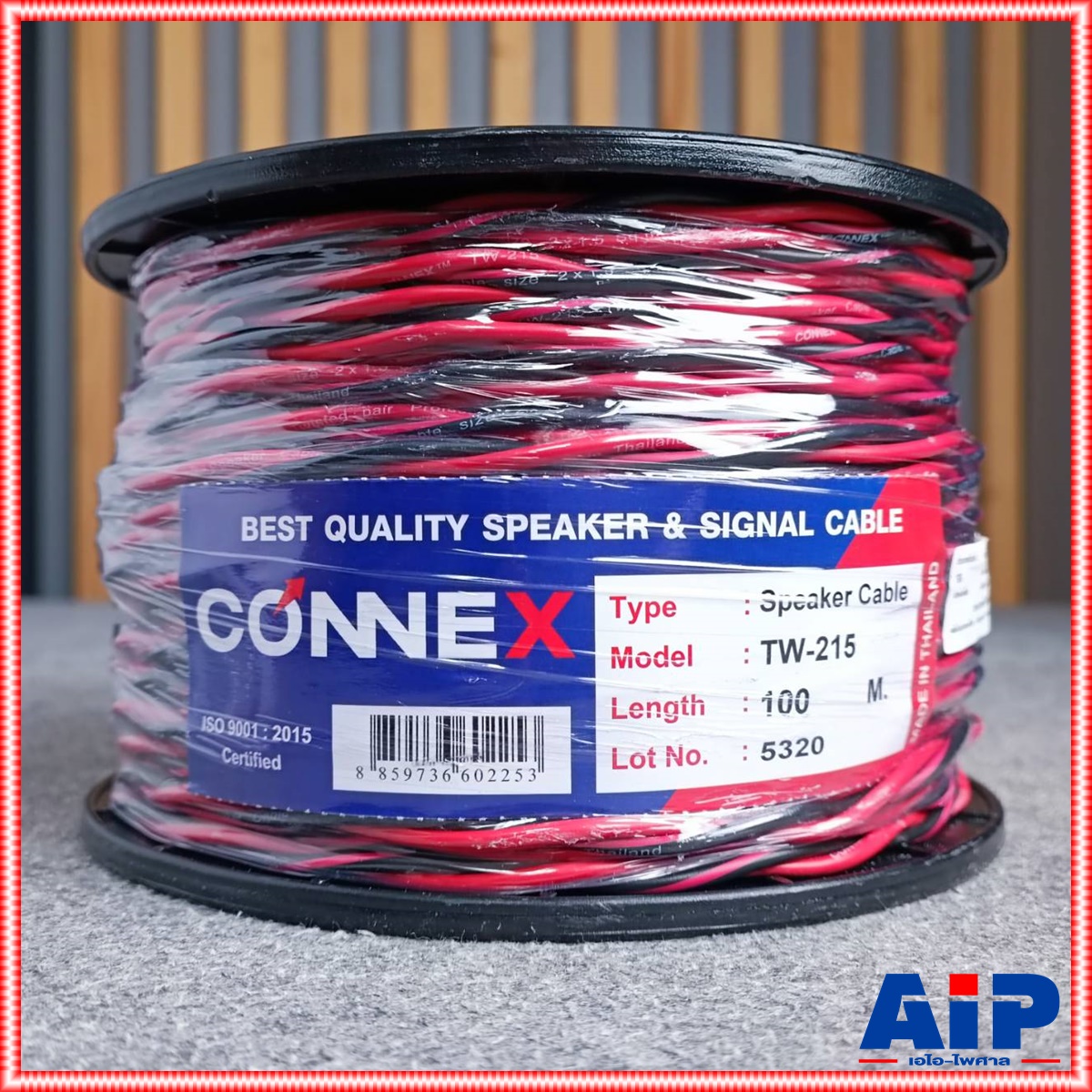 CONNEX TW-215 สายลำโพงเกลียว2x1.5mm 100เมตร สายลำโพง สายลำโพงดำแดง สายลำโพงเกลียวดำแดง สายลำโพง1.5mm TW 215 เอไอ-ไพศาล