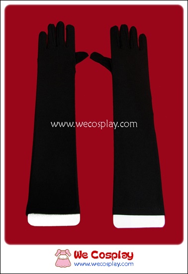 ถุงมือยาว สีดำ Plain Black Long Gloves